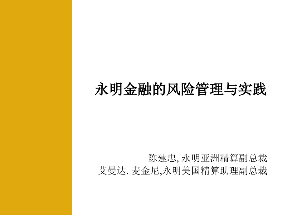 永明金融的风险管理与实践课件_第1页