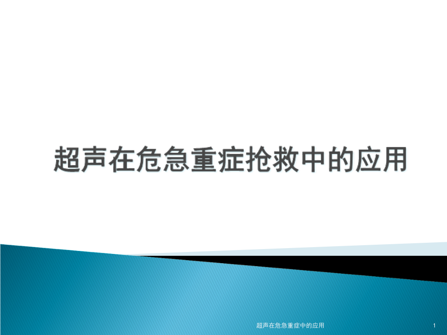 超声在危急重症中的应用ppt课件_第1页