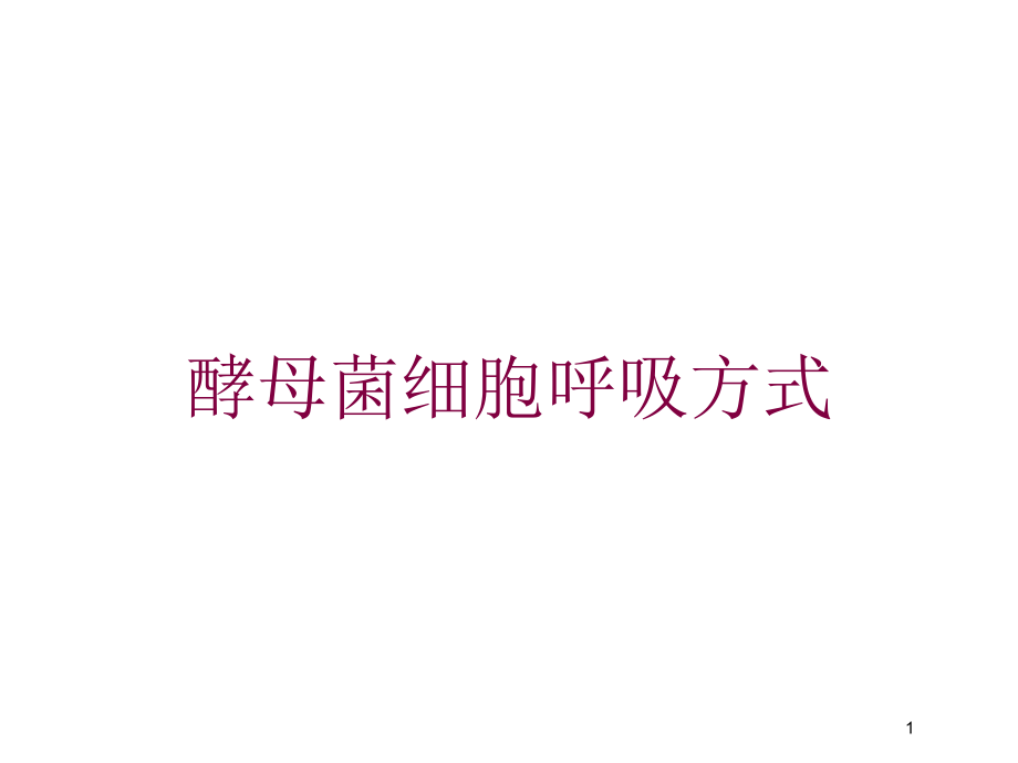 酵母菌细胞呼吸方式培训ppt课件_第1页