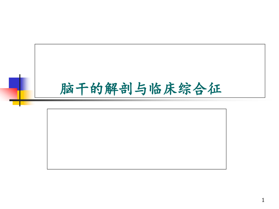 脑干的解剖及临床综合征学习课件_第1页