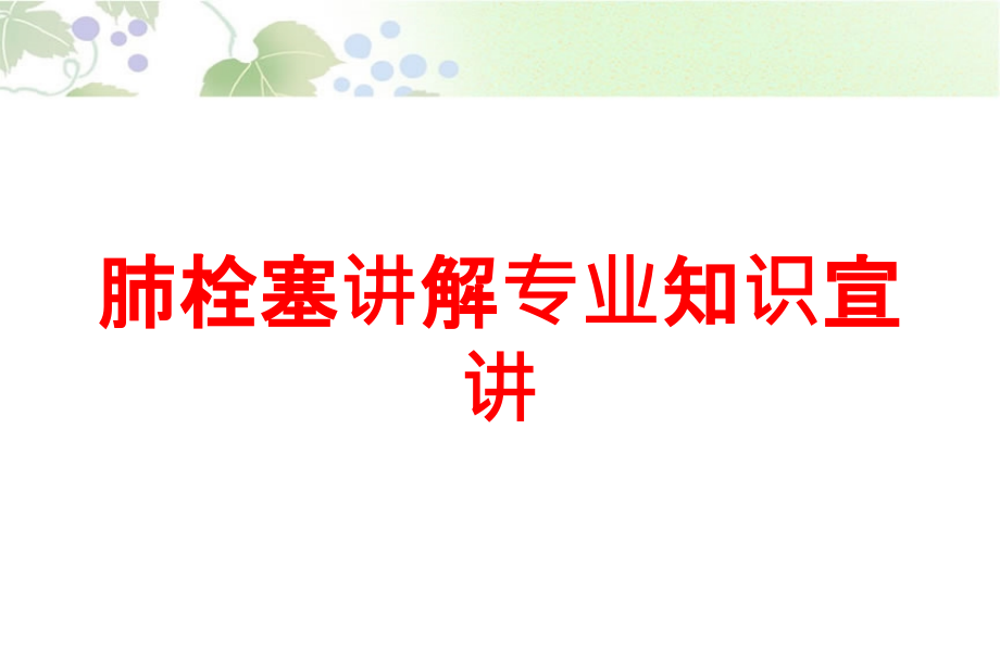 肺栓塞讲解专业知识宣讲培训ppt课件_第1页