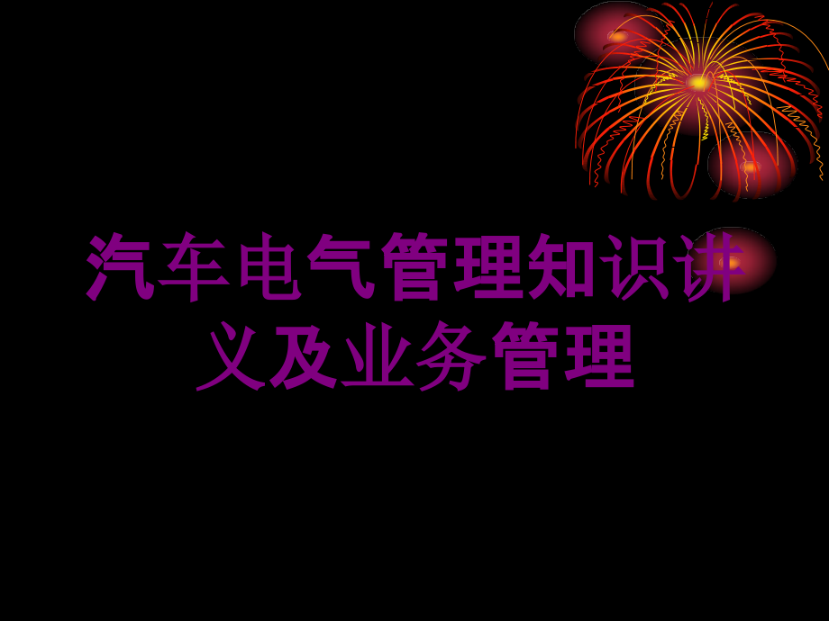 汽车电气管理知识讲义及业务管理培训课件_第1页