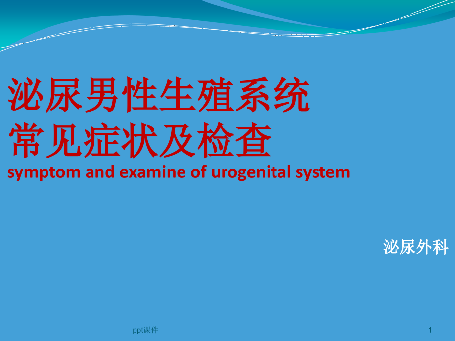 泌尿男性生殖系统常见症状及检查--课件_第1页