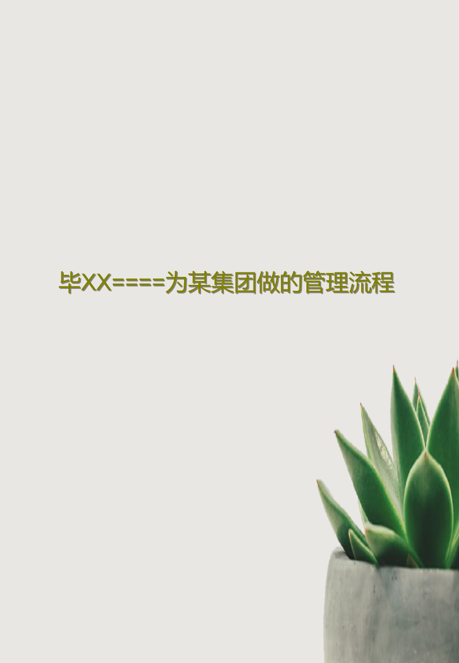 毕XX====为某集团做的管理流程课件_第1页