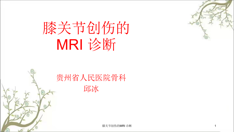 膝关节创伤的MRI-诊断ppt课件_第1页