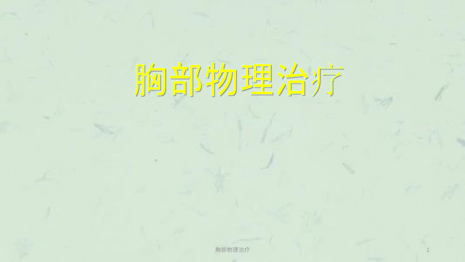 胸部物理治疗ppt课件_第1页