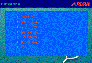 成本中心CO成本控制培訓資料