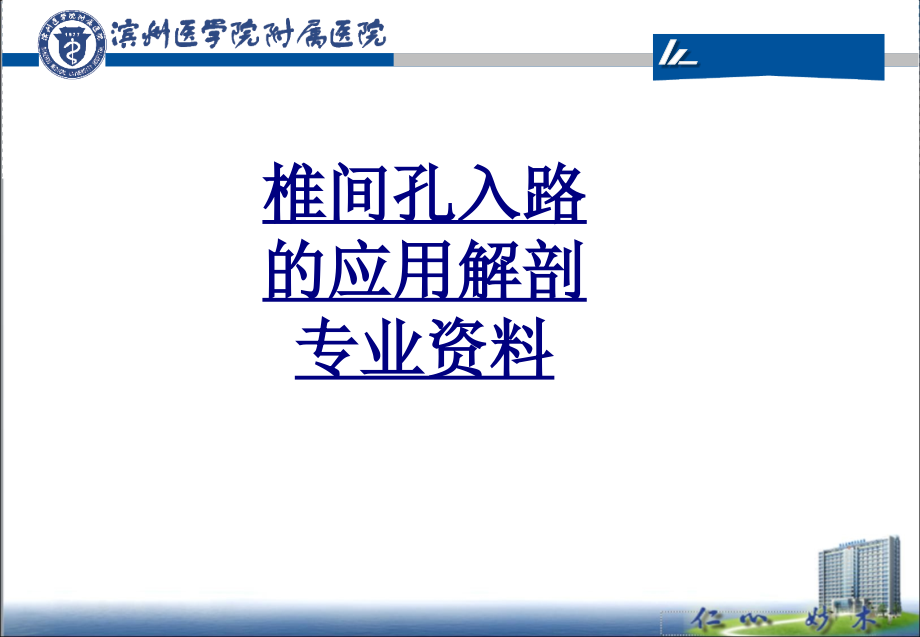 椎间孔入路的应用解剖专业资料优质课件_第1页