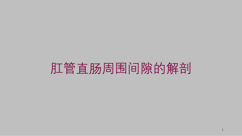 肛管直肠周围间隙的解剖培训ppt课件_第1页