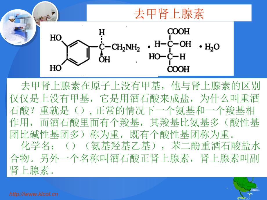 药物化学-去甲肾上腺素-肾上腺素-异丙肾上腺课件_第1页