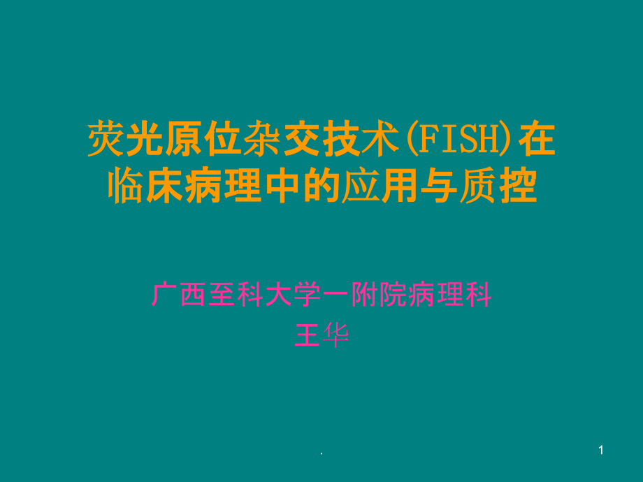 荧光原位杂交技术在临床病埋中的应用课件_第1页