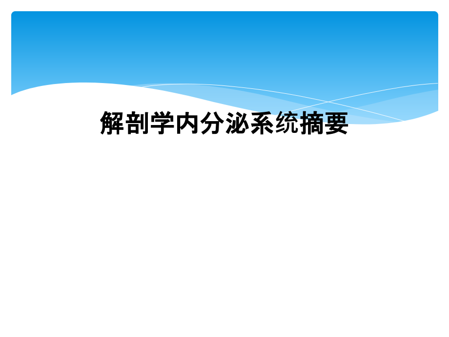 解剖学内分泌系统摘要课件_第1页