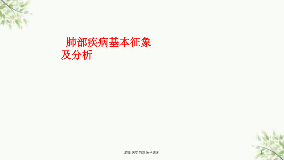 肺部病变的影像学诊断ppt课件_第1页