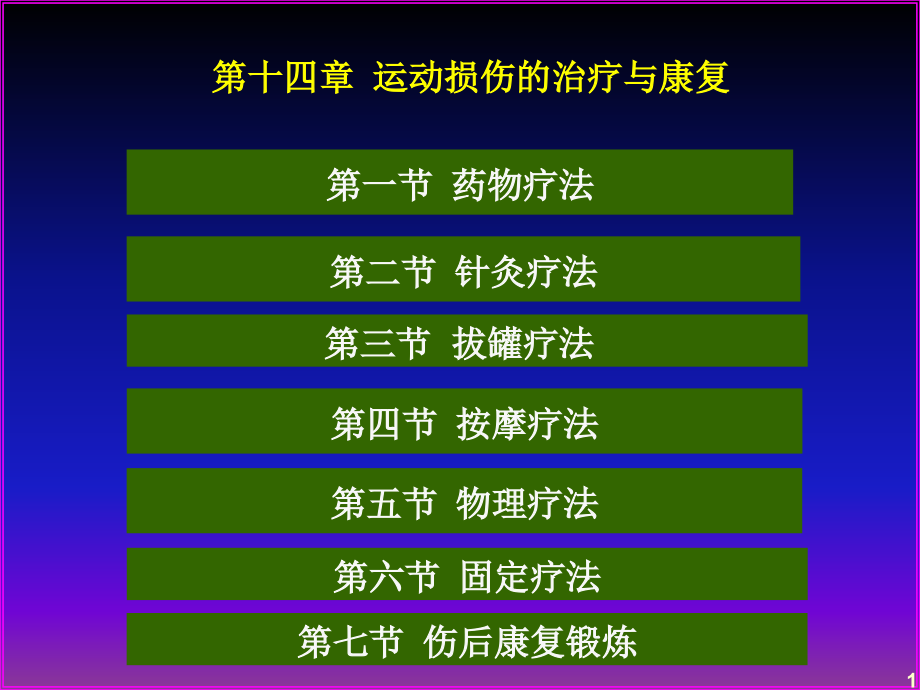 运动损伤的治疗和康复ppt课件_第1页