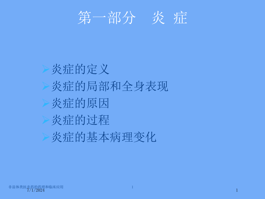 非甾体类抗炎药的药理和临床应用培训ppt课件_第1页