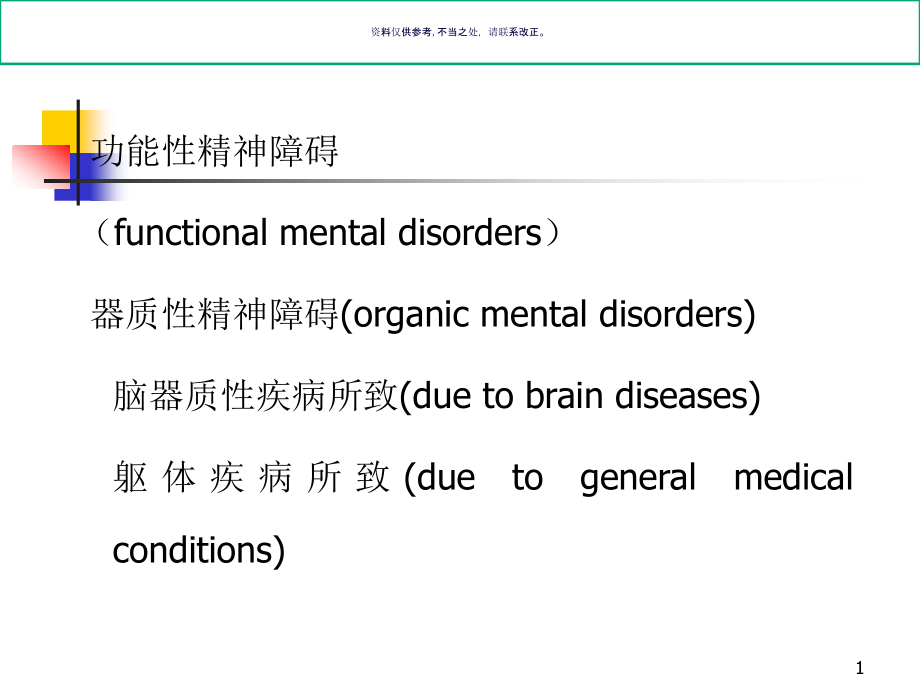 脑器质性疾病医疗及精神障碍管理知识分析课件_第1页