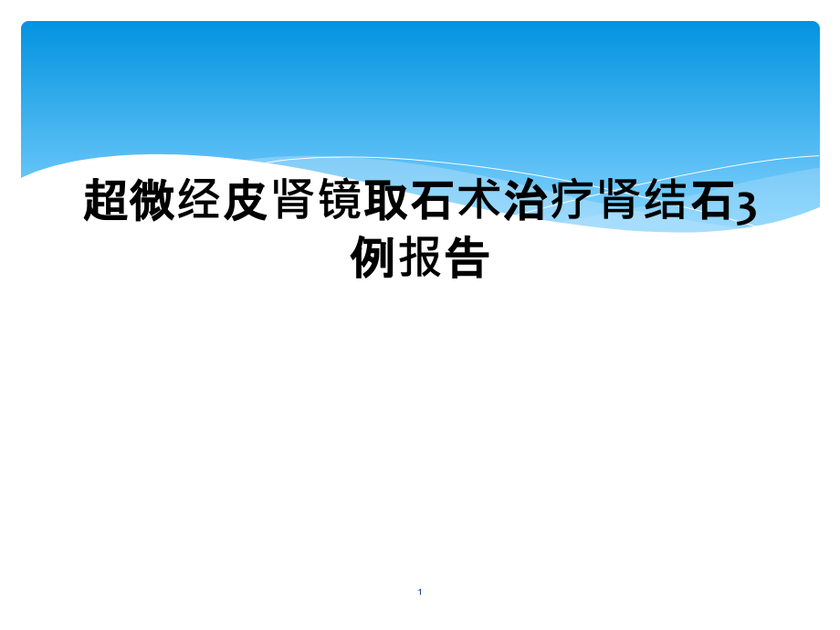 超微经皮肾镜取石术治疗肾结石3例报告课件_第1页