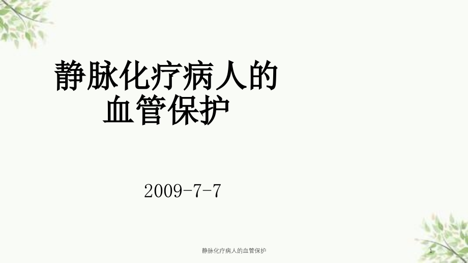 静脉化疗病人的血管保护ppt课件_第1页