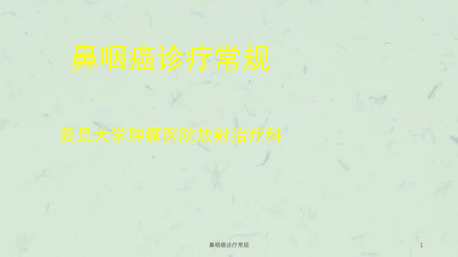 鼻咽癌诊疗常规ppt课件_第1页