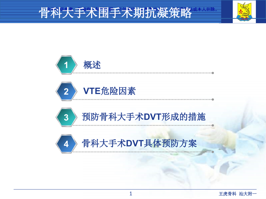 骨科大手术围手术期抗凝策略ppt课件_第1页