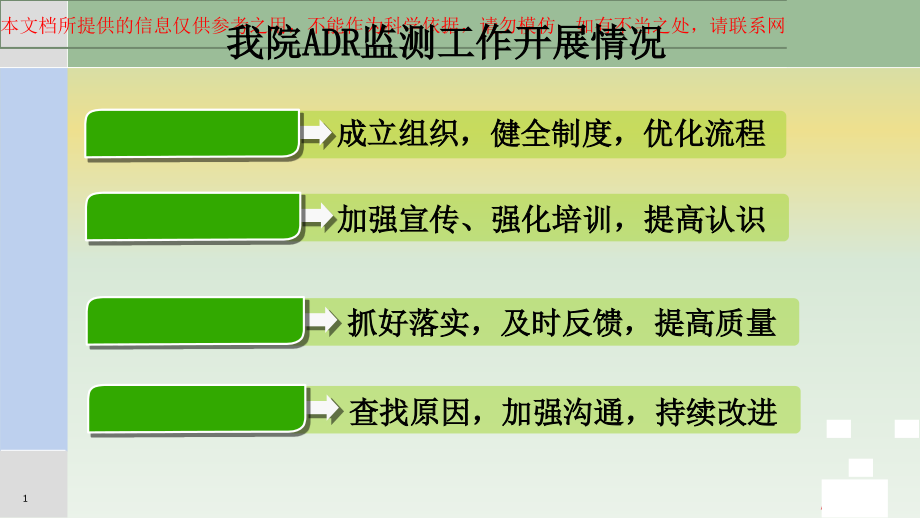 药品不良反应监测工作总结培训ppt课件_第1页