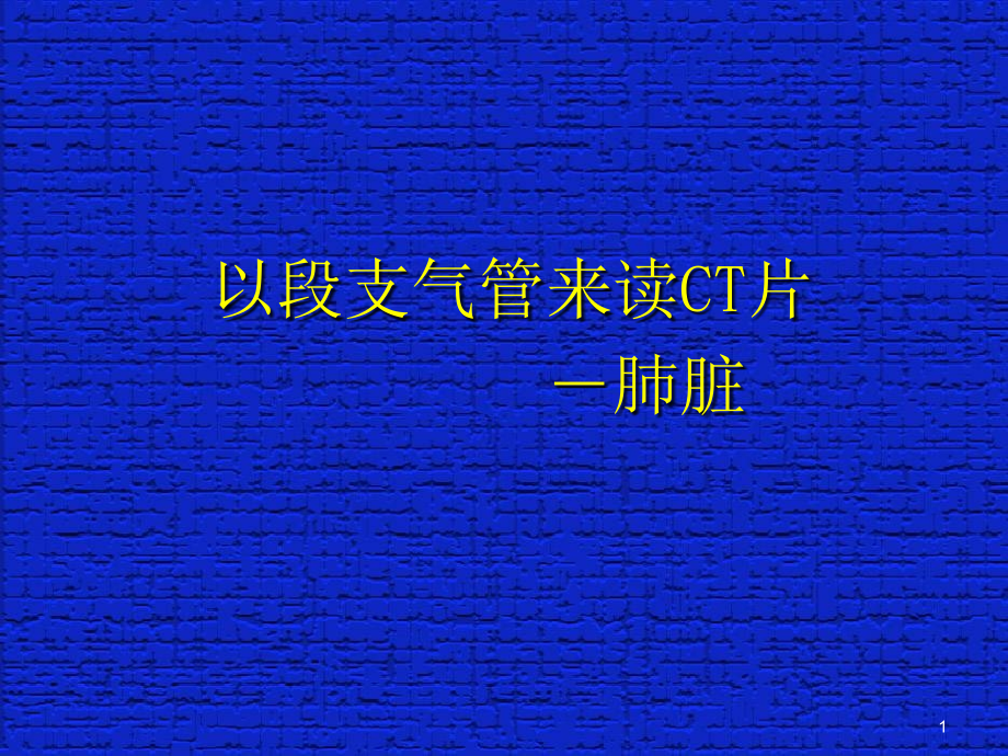 肺段支气管CT读片学习课件_第1页