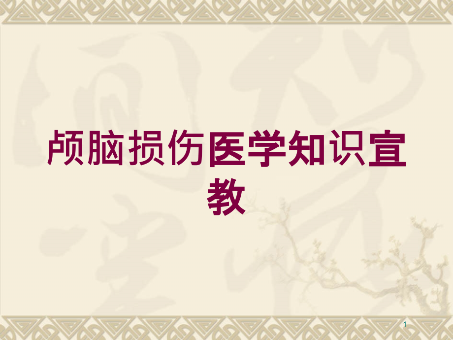 颅脑损伤医学知识宣教培训ppt课件_第1页