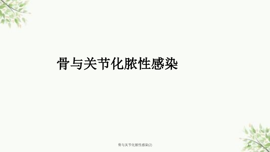 骨与关节化脓性感染 课件_第1页