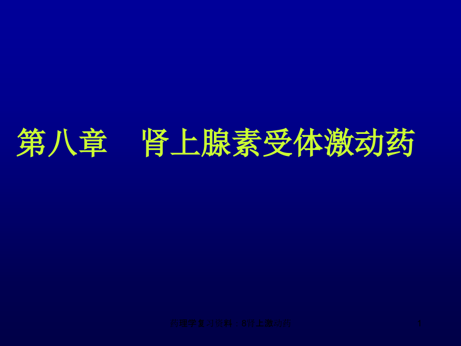 药理学复习资料：8肾上激动药ppt课件_第1页