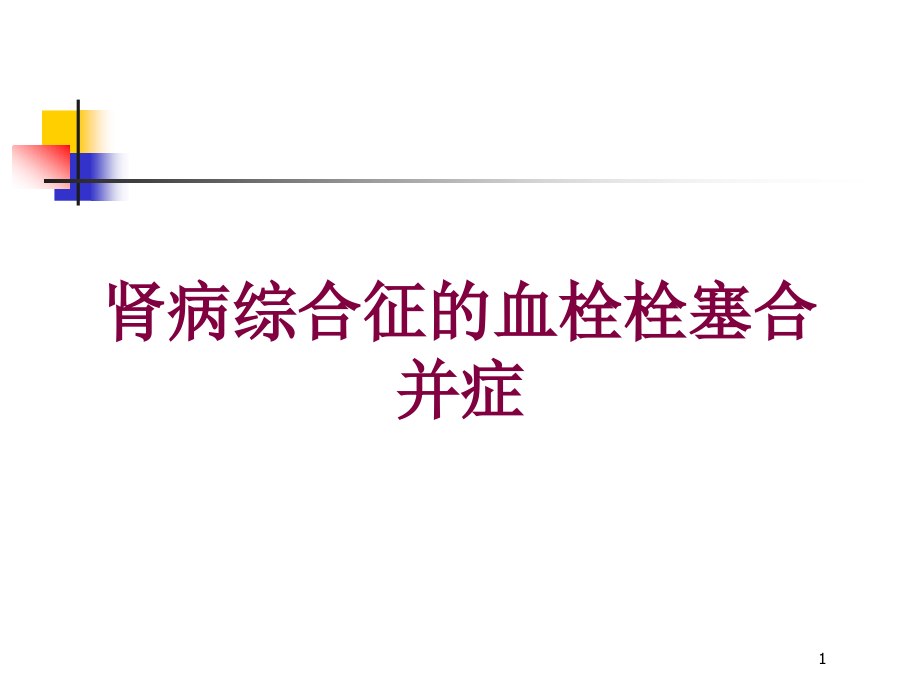 肾病综合征的血栓栓塞合并症培训ppt课件_第1页