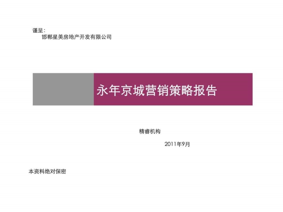 永年京城营销策略报告-教学课件_第1页