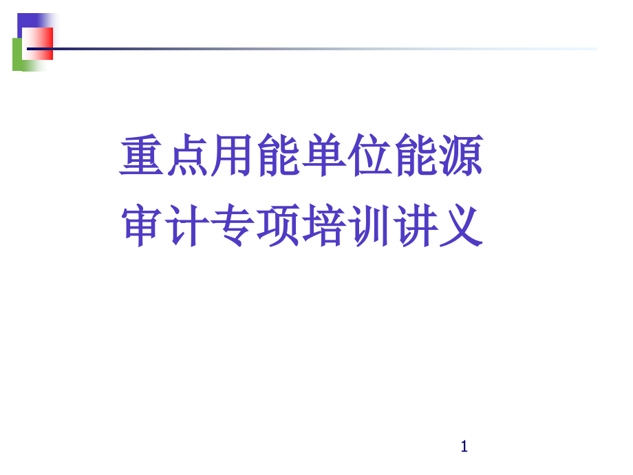 重点用能单位能源审计专项培训讲义课件_第1页