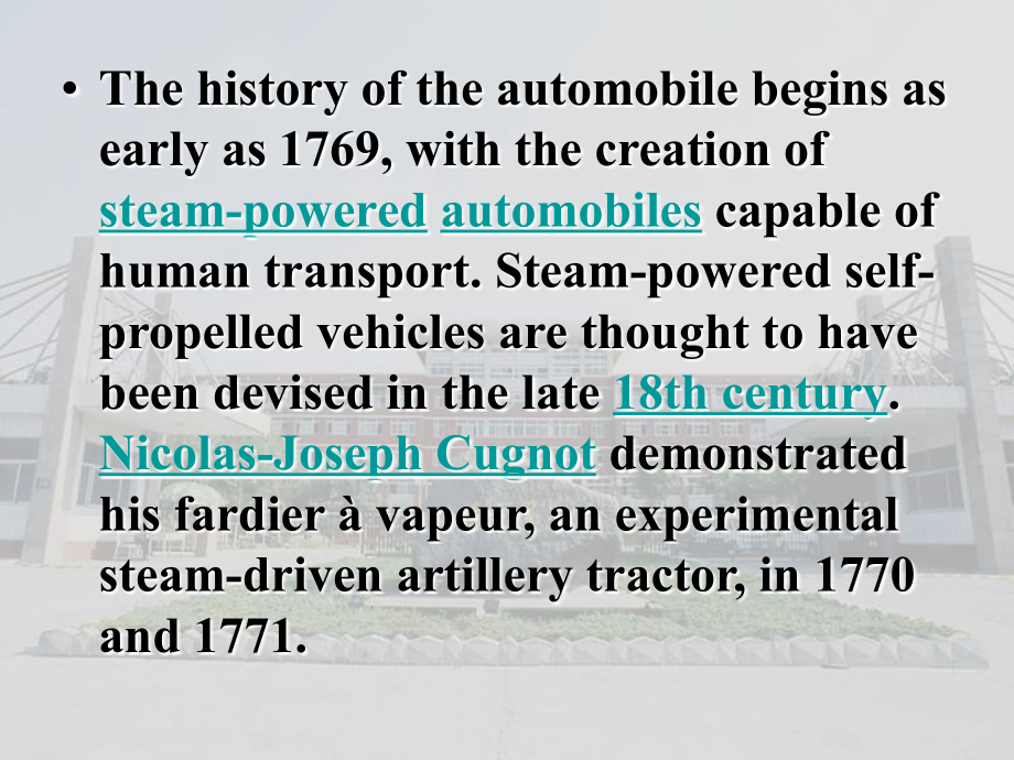 汽车系统构造英文版-Lesson1Historyoftheautomobile教学课件_第1页