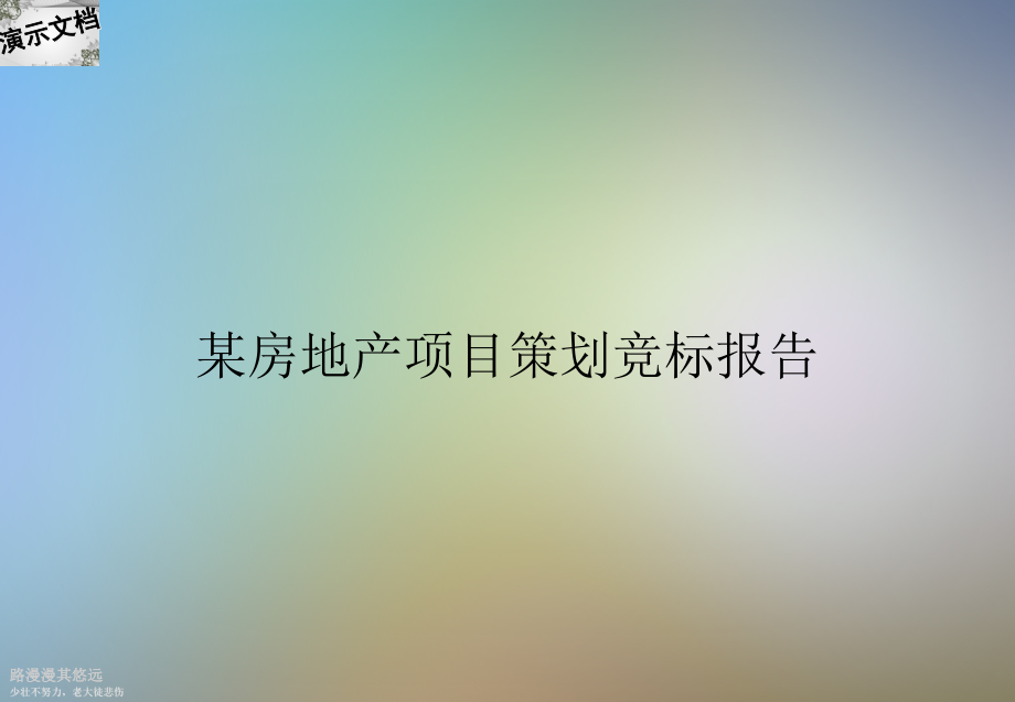 某房地产项目策划竞标报告课件_第1页