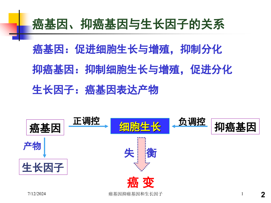 癌基因抑癌基因和生长因子培训课件_第1页