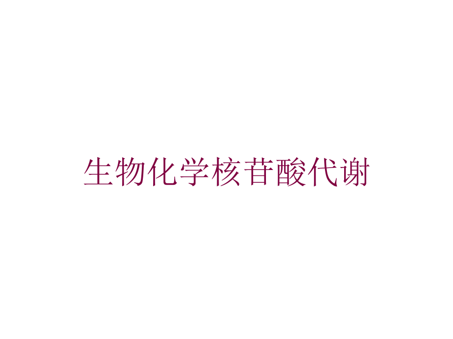 生物化学核苷酸代谢培训课件_第1页