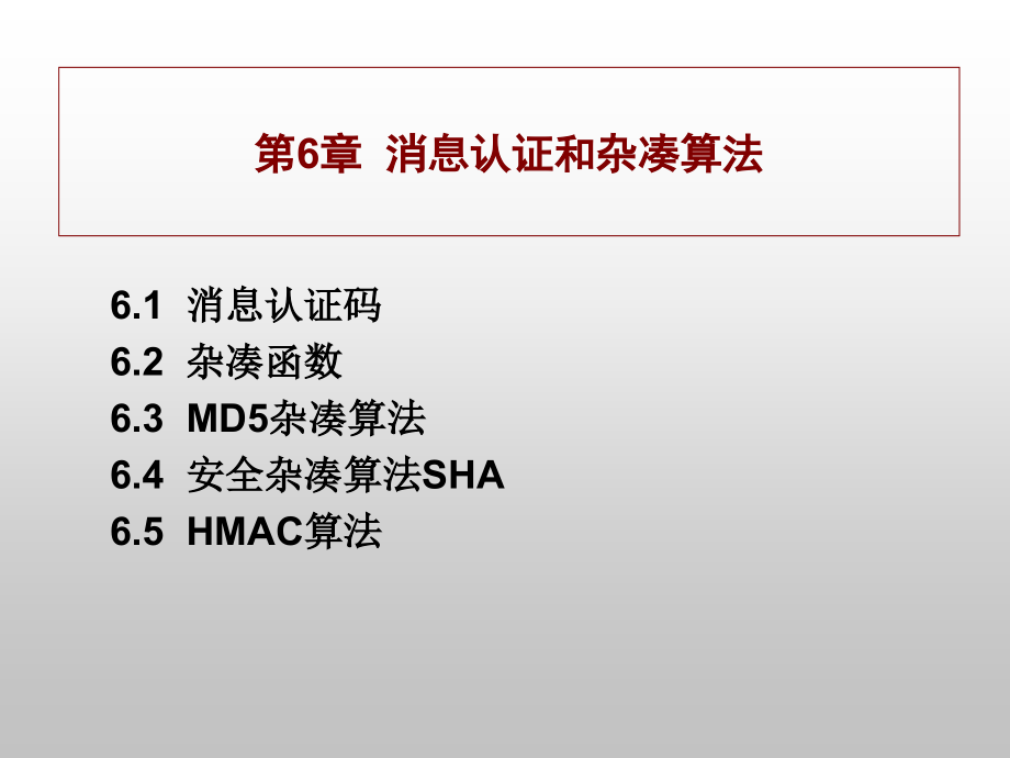 第13-16讲-消息认证和杂凑函数--现代密码学-教学课件_第1页