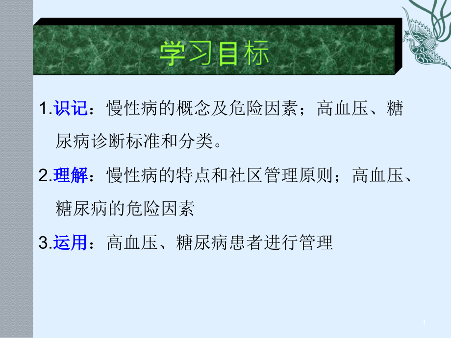 社区慢性病专题讲座主题讲座ppt课件_第1页