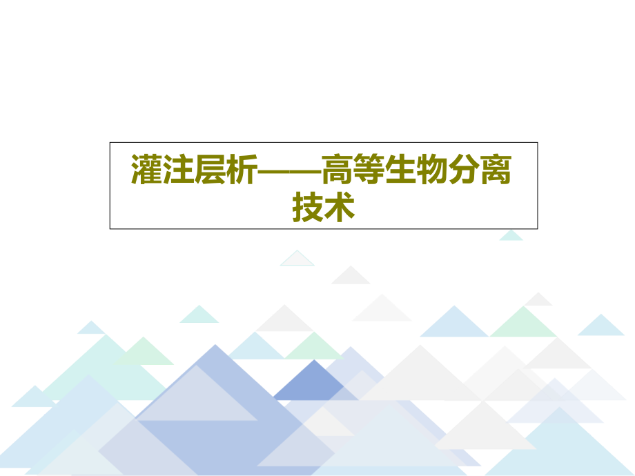 灌注层析——高等生物分离技术教学课件_第1页