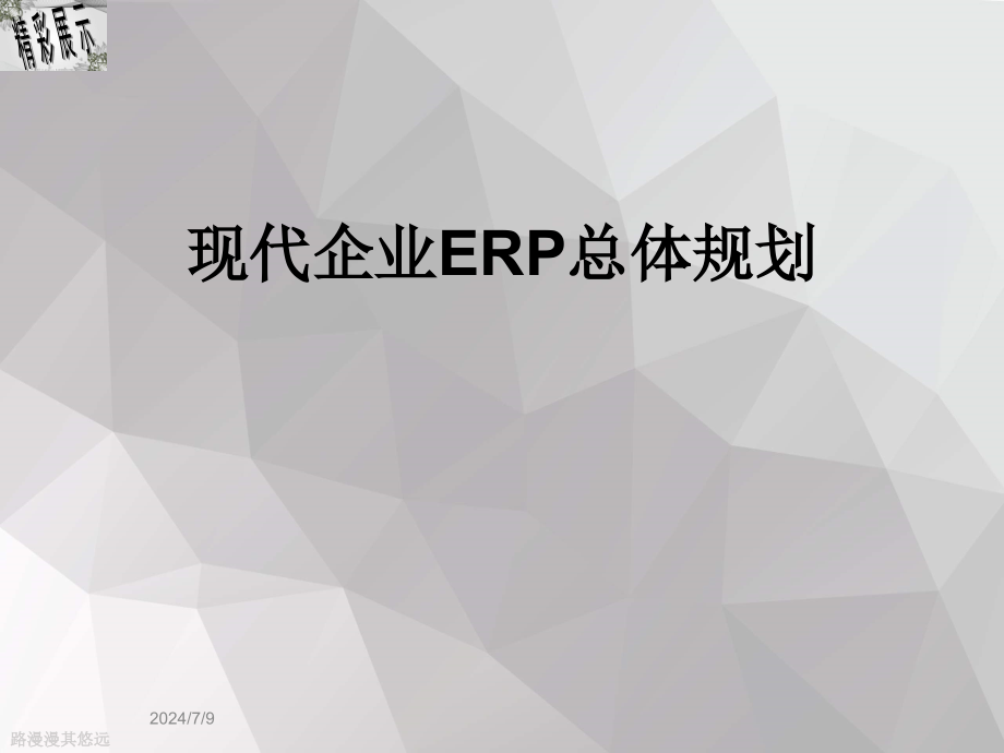 现代企业ERP总体规划课件_第1页