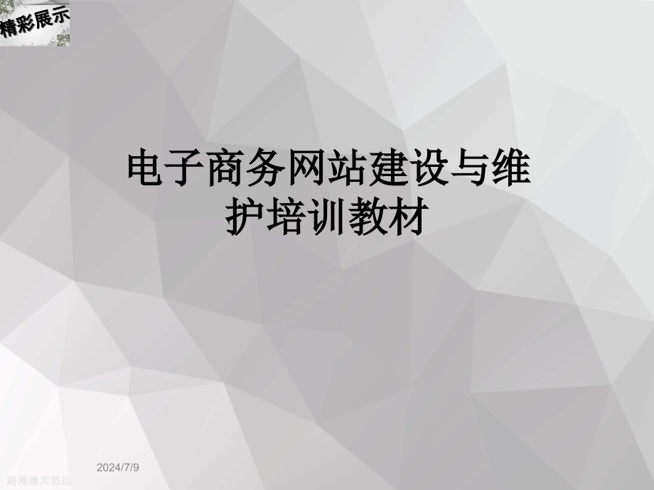 电子商务网站建设与维护培训教材课件_第1页