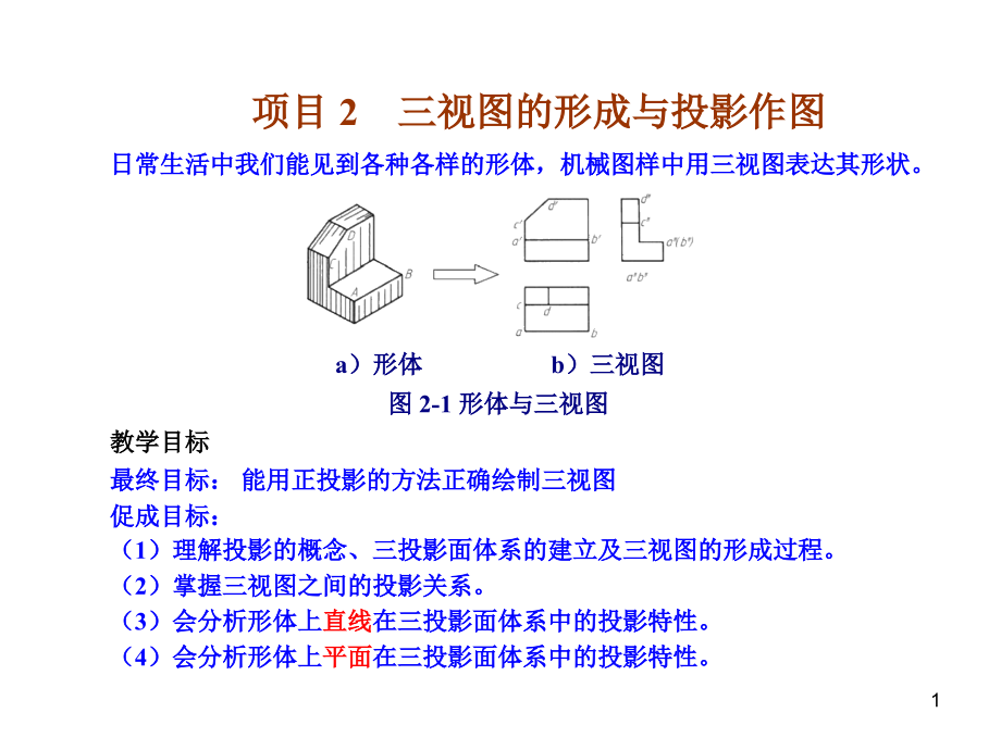 第二章：三视图的形成与投影作图课件_第1页