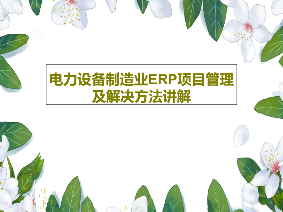 电力设备制造业ERP项目管理及解决方法讲解教学课件_第1页