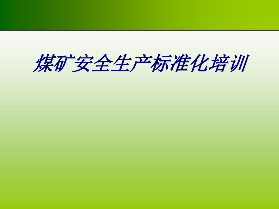 煤矿安全生产标准化培训专题培训课件_第1页