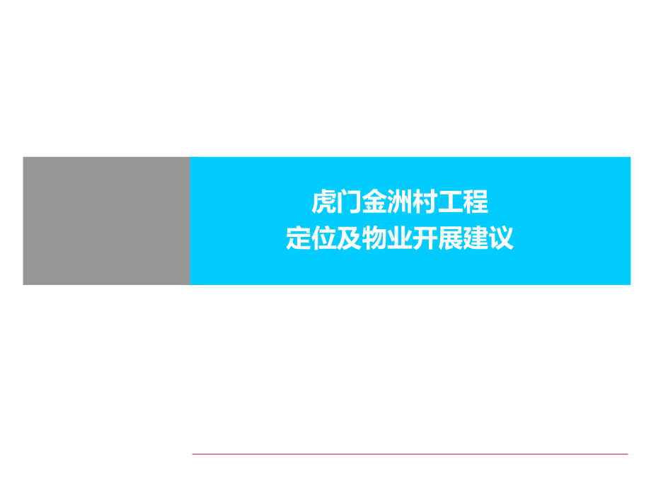 资料-广东东莞市虎门金洲村项目定位及物业发展建议_第1页