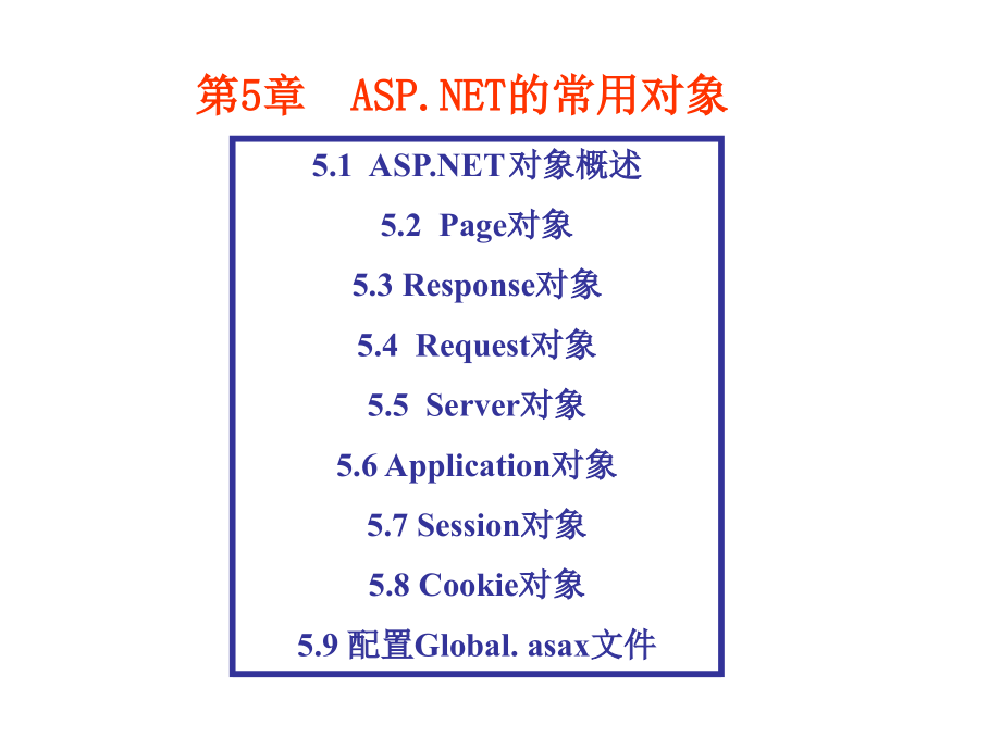 第5章-ASP-NET的常用对象课件_第1页