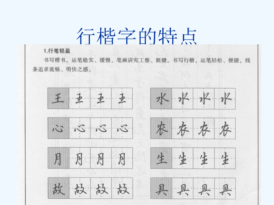 硬笔行楷字体学习方法课件_第1页