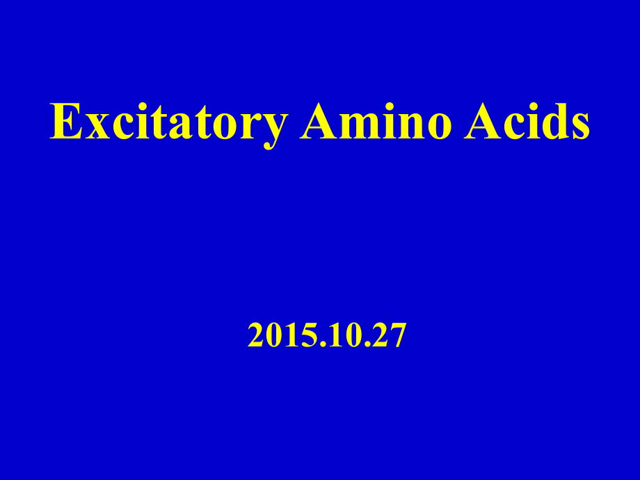 神经生物学课件Excitatory-Amino-Acids_第1页