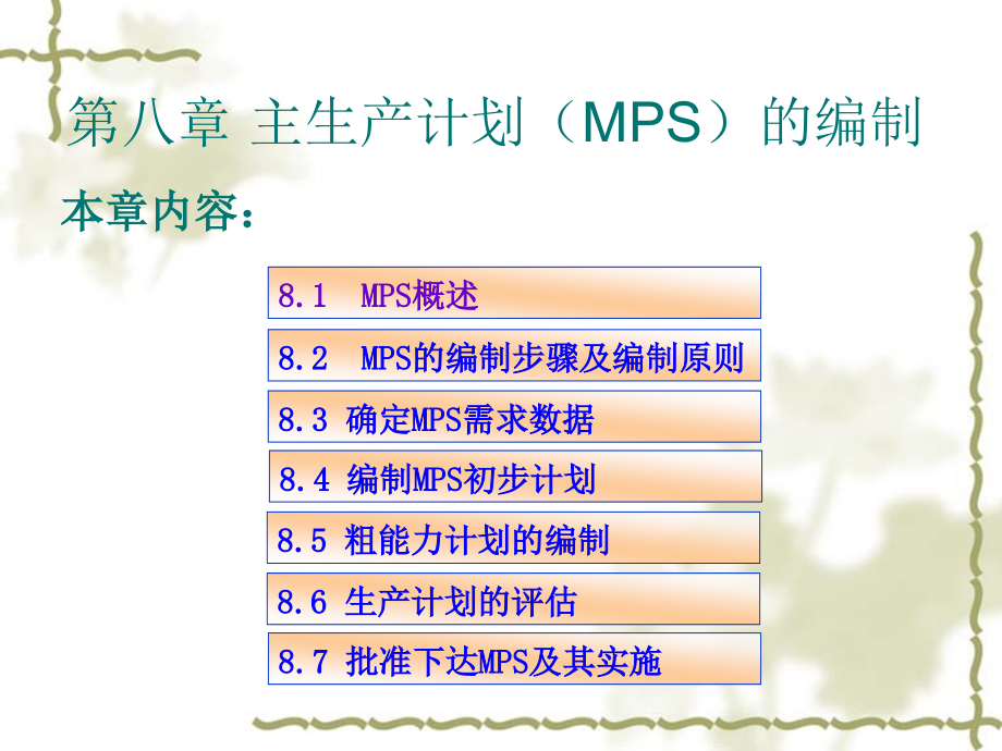 第八章主生产计划(MPS)的编制课件_第1页