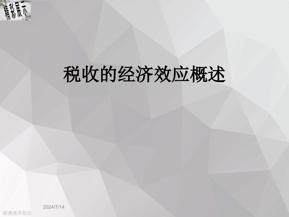 税收的经济效应概述课件_第1页